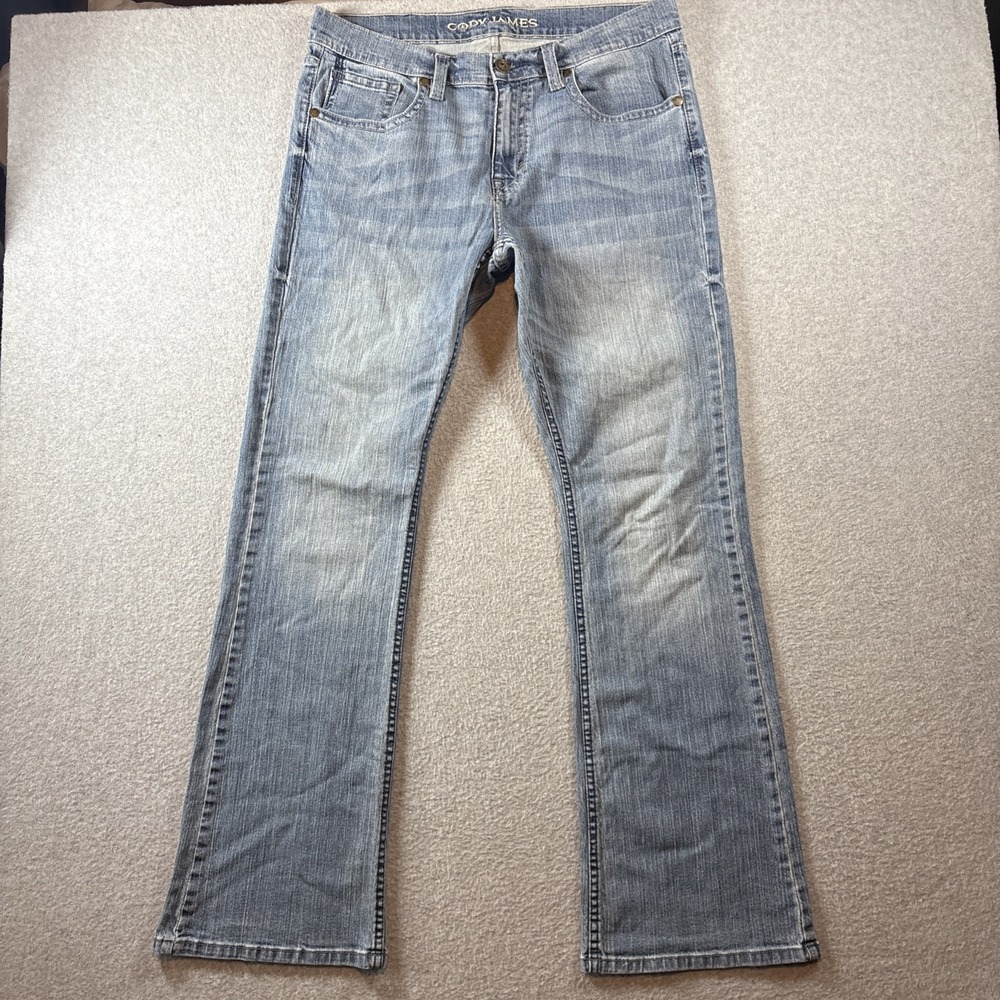 Cody James Men's Straight Leg 34x34 Light Wash Blue Jeans Cowboy Western